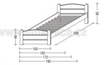 Dřevěná postel Thorsten rozměry