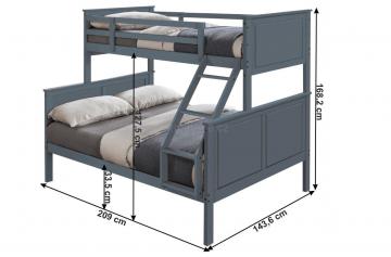 Patrová rozkládací postel Nevil šedá