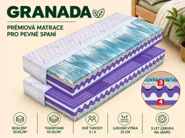 Matrace Granada - prémiové pěny pro pevné a odolné lůko