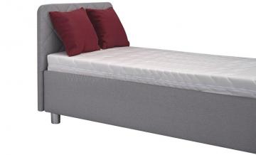 Čalouněná postel Fiona, Malmö new 83, 1x krátké čelo, s matrací a polštáři, detail