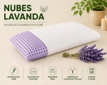 Polštář Nubes Lavanda - voňavý rituál pro klidný spánek