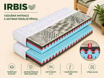 Matrace Irbis - odolná, vzduná a s antibakteriální pěnou Sanitized