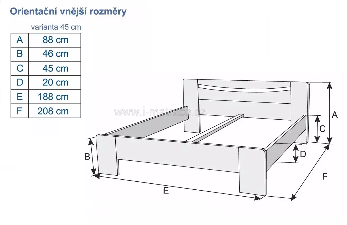 Devn postel z masivu Carlo