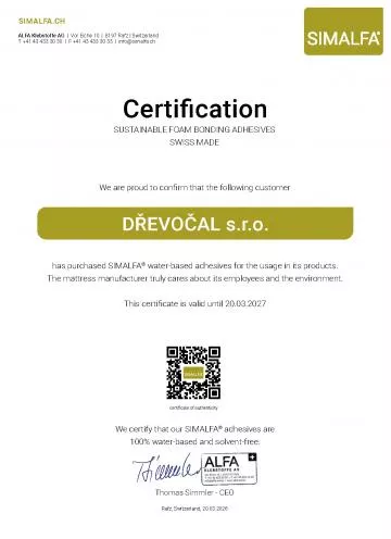 Certifikace matrace Lima