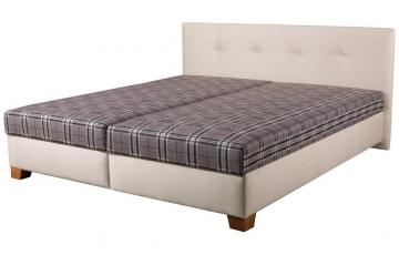 Čalouněná postel Dona, matrace je očalouněna v látce č.185, úložný prostor a čelo v látce č.63