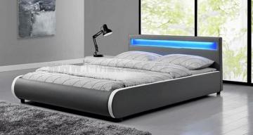 Čalouněná postel z šedé eko-kůže Dulcea