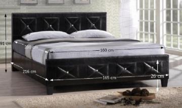 Čalouněná postel z eko-kůže - černá