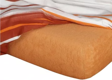 Froté prostěradlo karamel
