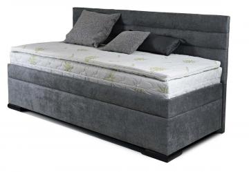 Čalouněná postel Veneto s dlouhým čelem v látce 12