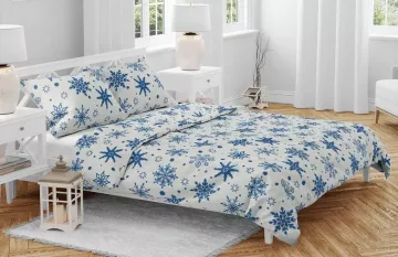 Povlečení Vločky modrobílé