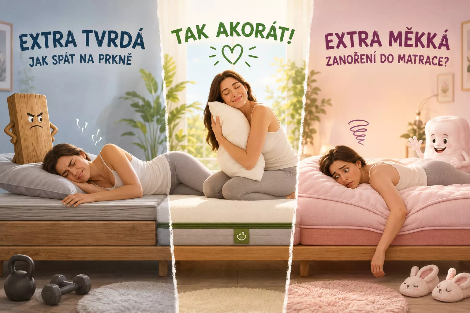 Tvrdou, nebo měkkou matraci? Tvrdou, nebo měkkou matraci?