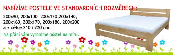 Postele ve standartnch i atypickch rozmrech. Na pn vm vyrobme postel na mru.