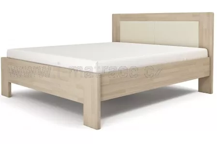 Dřevěná postel Lívia s čalouněným čelem