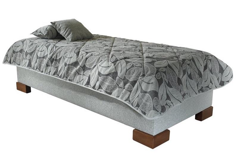 Čalouněná postel Quarto bez čel, v látce č.105, denní deka č.104